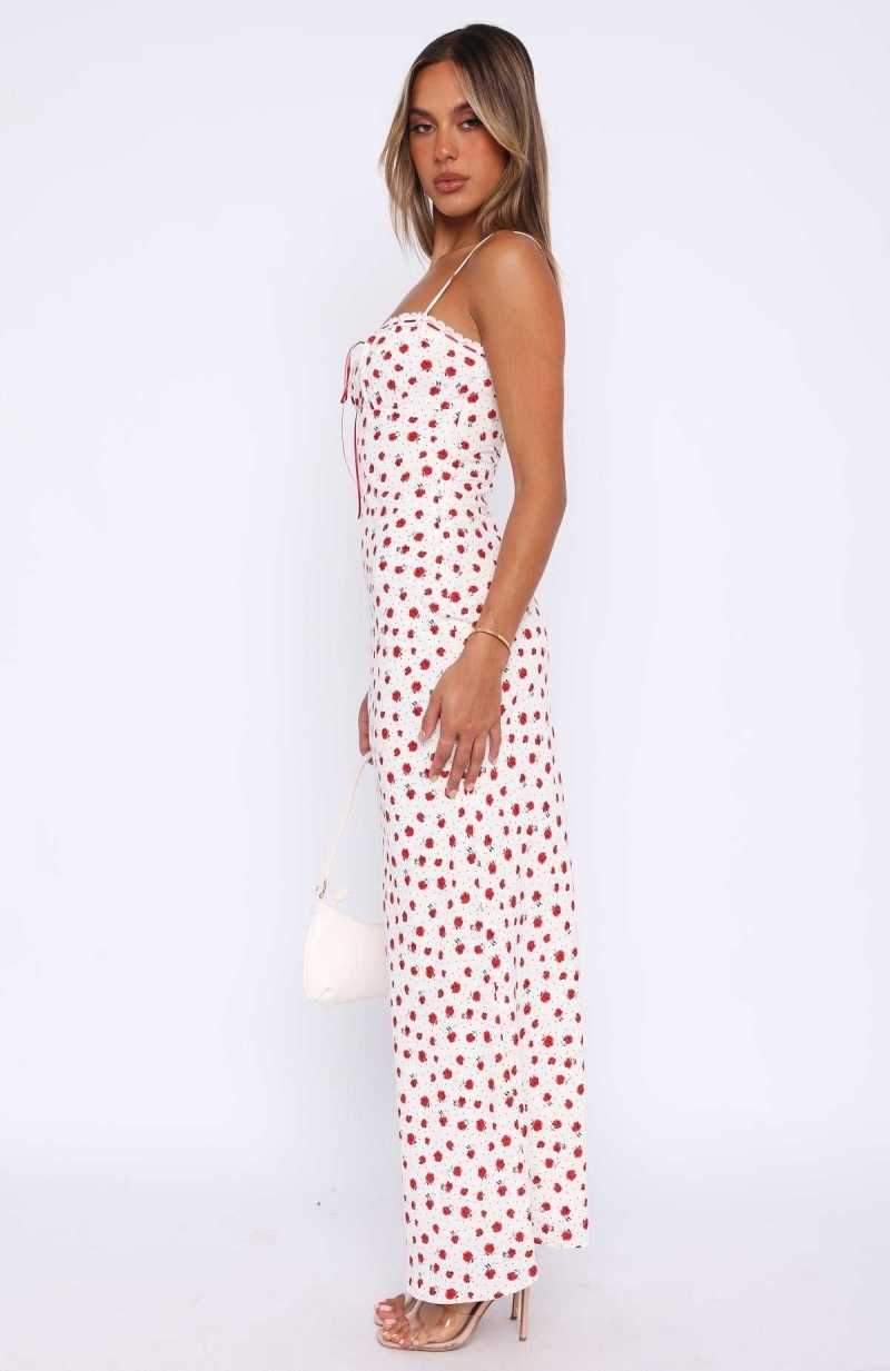 White Fox Making Decisions Maxi Dress Poppy Spritz | PMGLWA-983