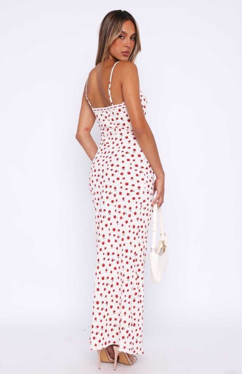 White Fox Making Decisions Maxi Dress Poppy Spritz | PMGLWA-983