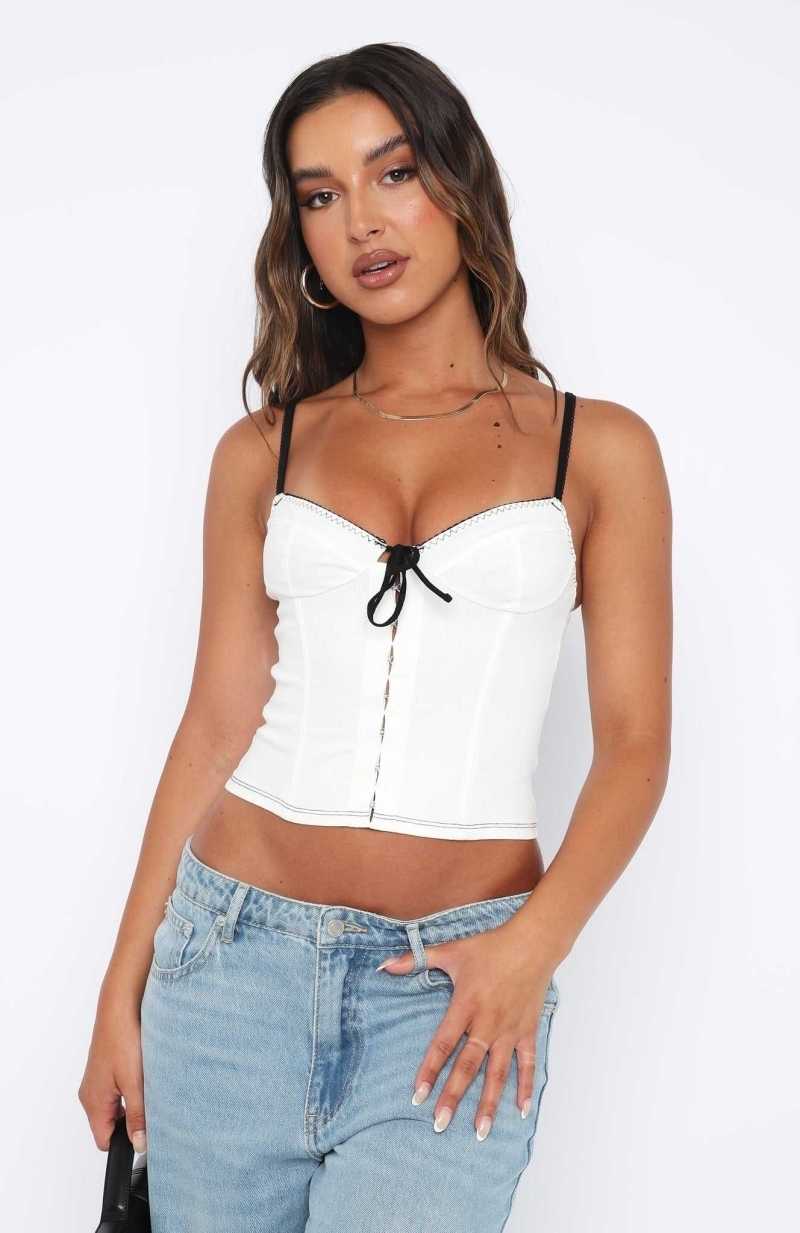 White Fox Man Down Bustier White | FCBWRD-781