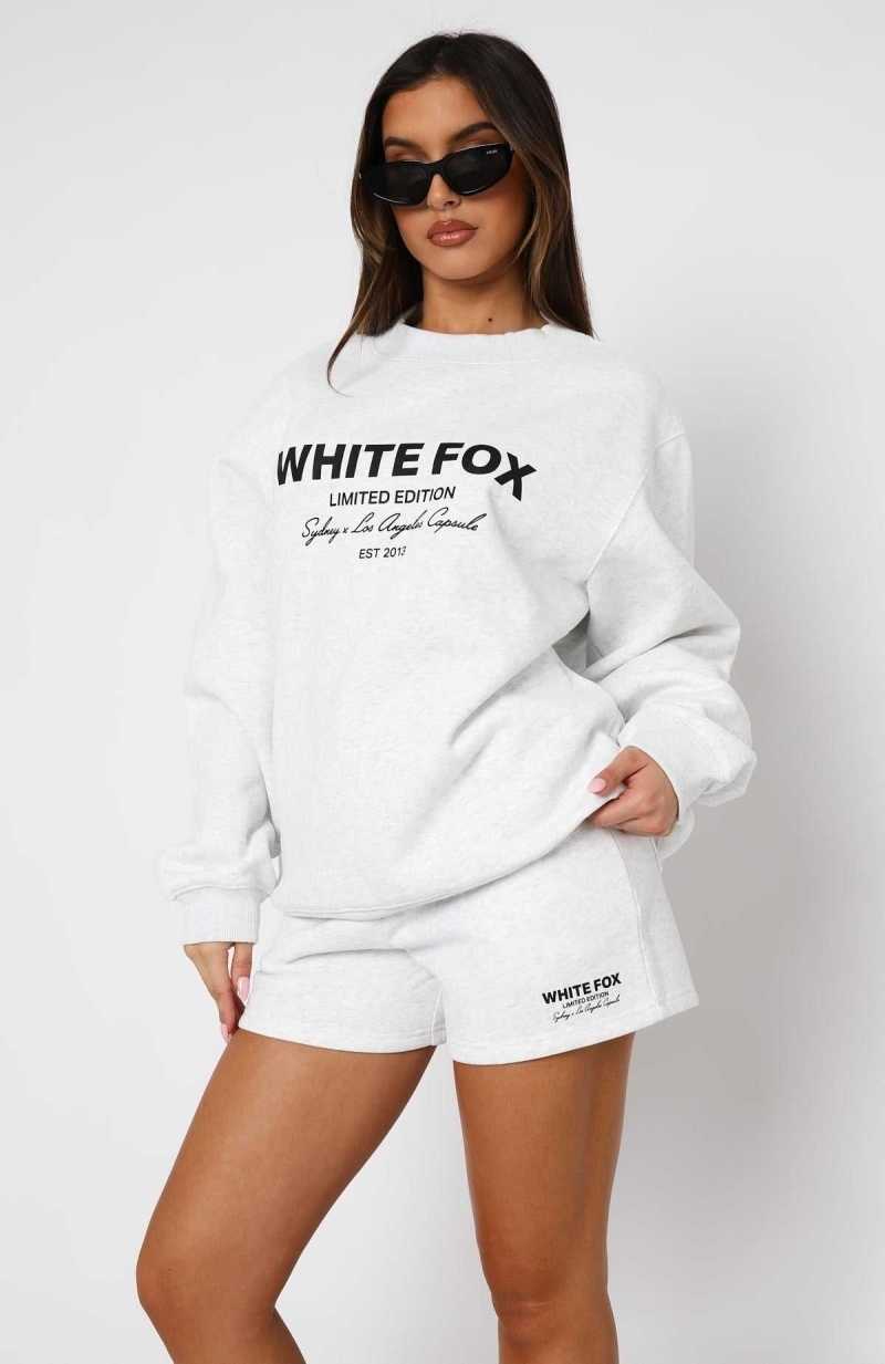 White Fox Manifest It Oversized Sweater Grey Marle | BZOQUV-507