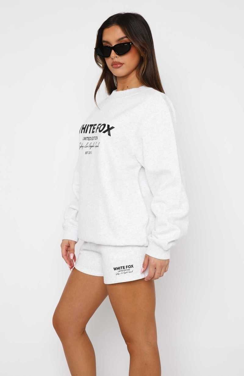 White Fox Manifest It Oversized Sweater Grey Marle | BZOQUV-507