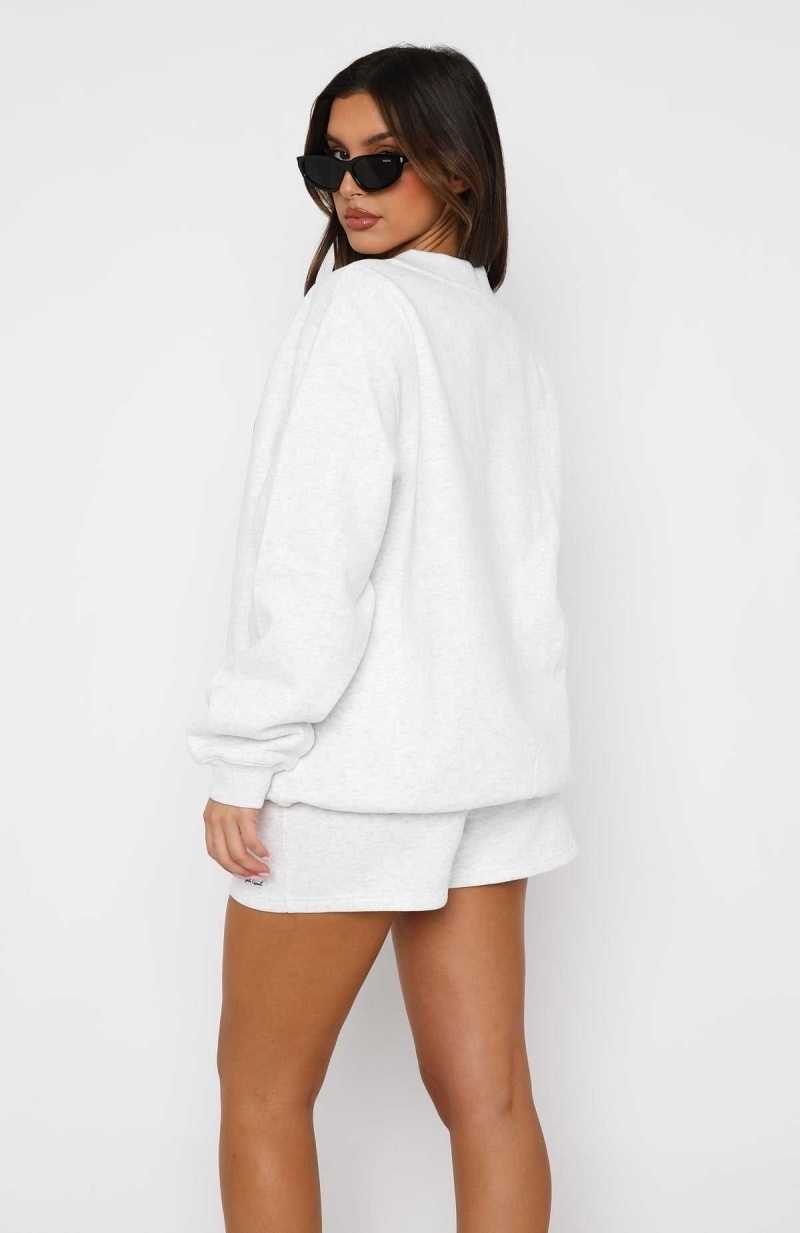 White Fox Manifest It Oversized Sweater Grey Marle | BZOQUV-507