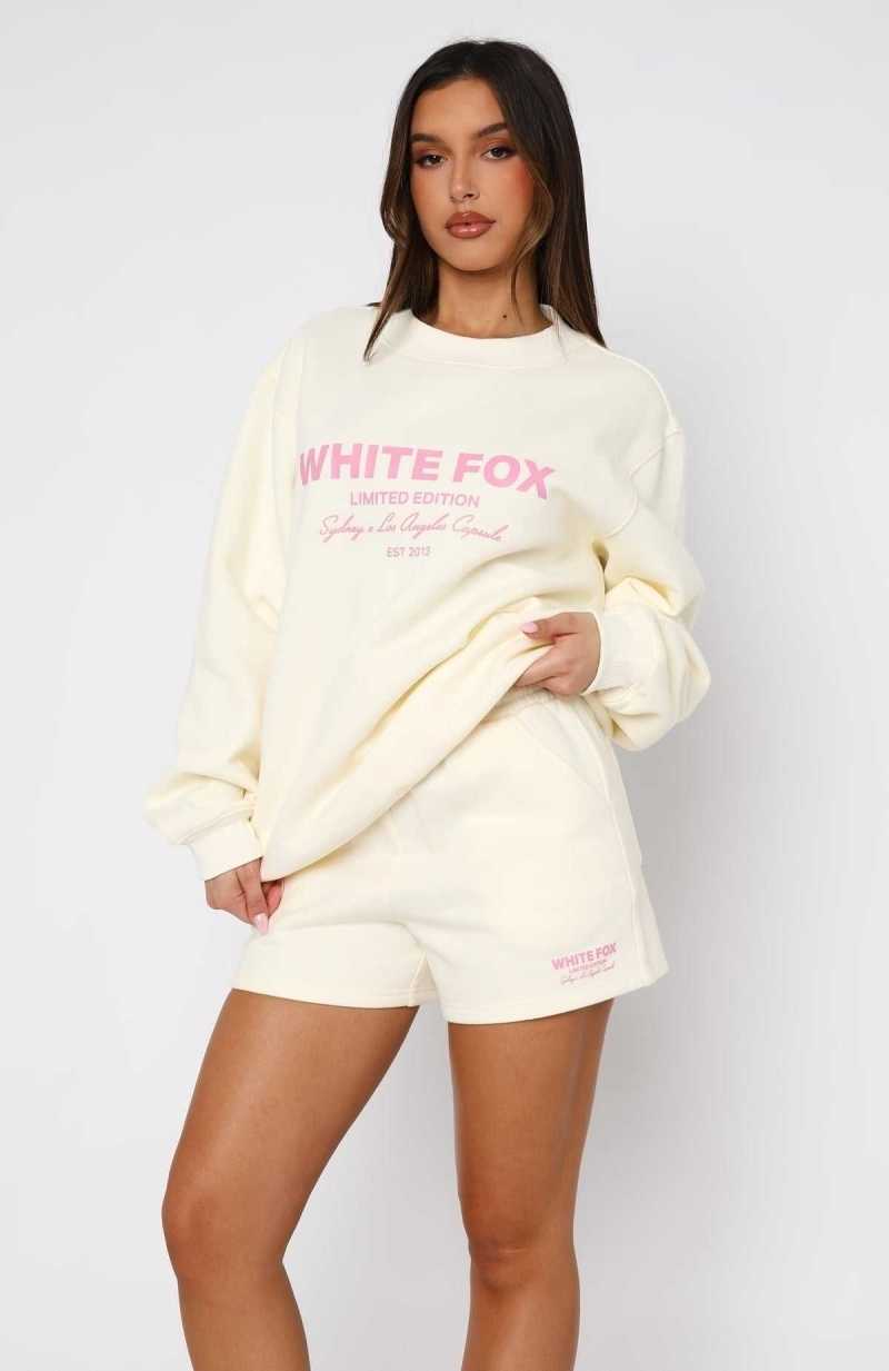 White Fox Manifest It Oversized Sweater Cream | YWCXED-860