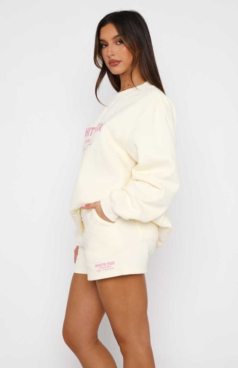 White Fox Manifest It Oversized Sweater Cream | YWCXED-860