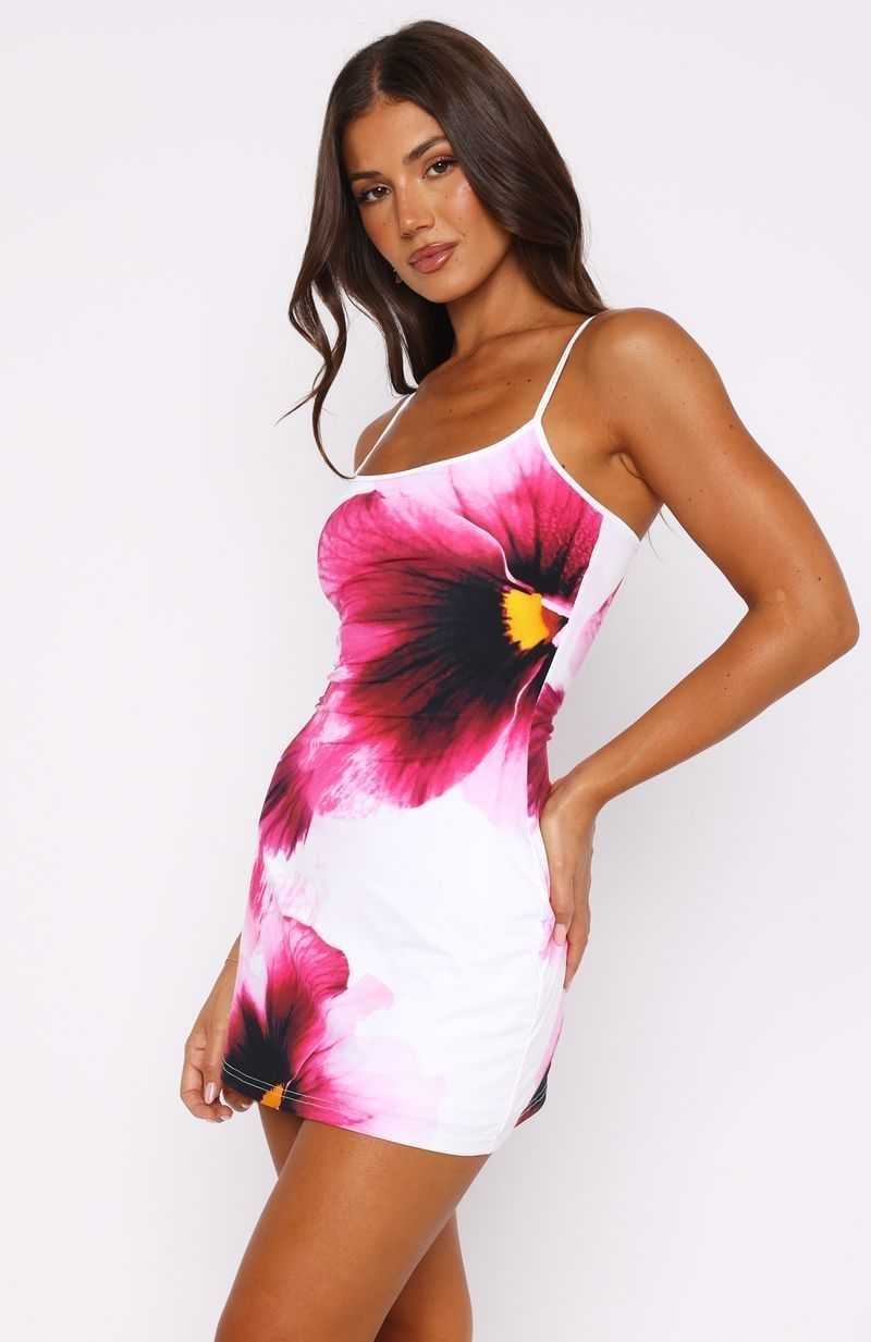 White Fox Maybe Later Mini Dress Violet Petals | HRPEXW-154