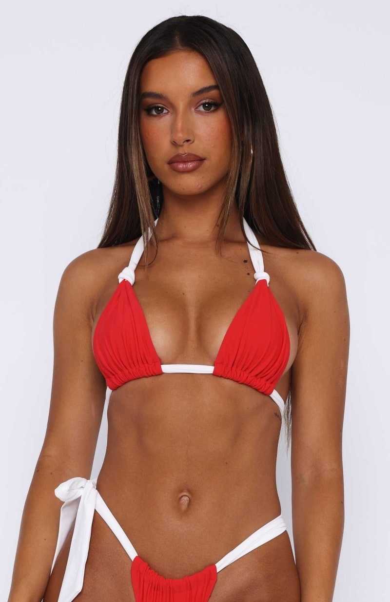 White Fox Mosman Bikini Top Red/White | DWOPYZ-674