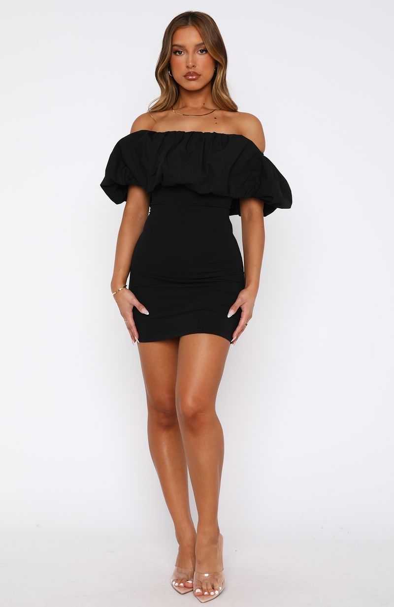 White Fox Need A Rush Mini Dress Black | WYOJSC-058