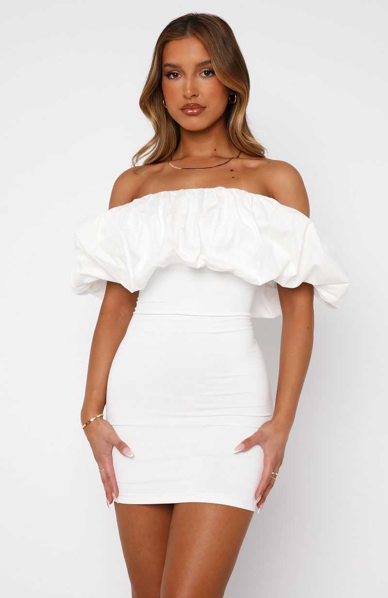 White Fox Need A Rush Mini Dress White | TEZDLU-285