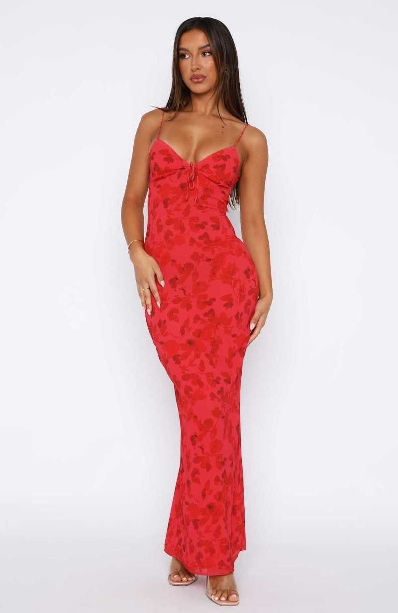 White Fox New Beginnings Maxi Dress Raspberry Delight | BVLIZK-139