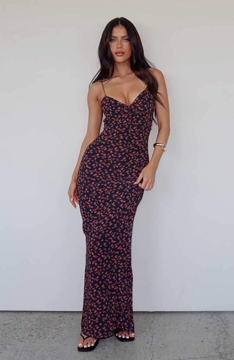 White Fox New Beginnings Maxi Dress Red Rose | PLUSTK-563