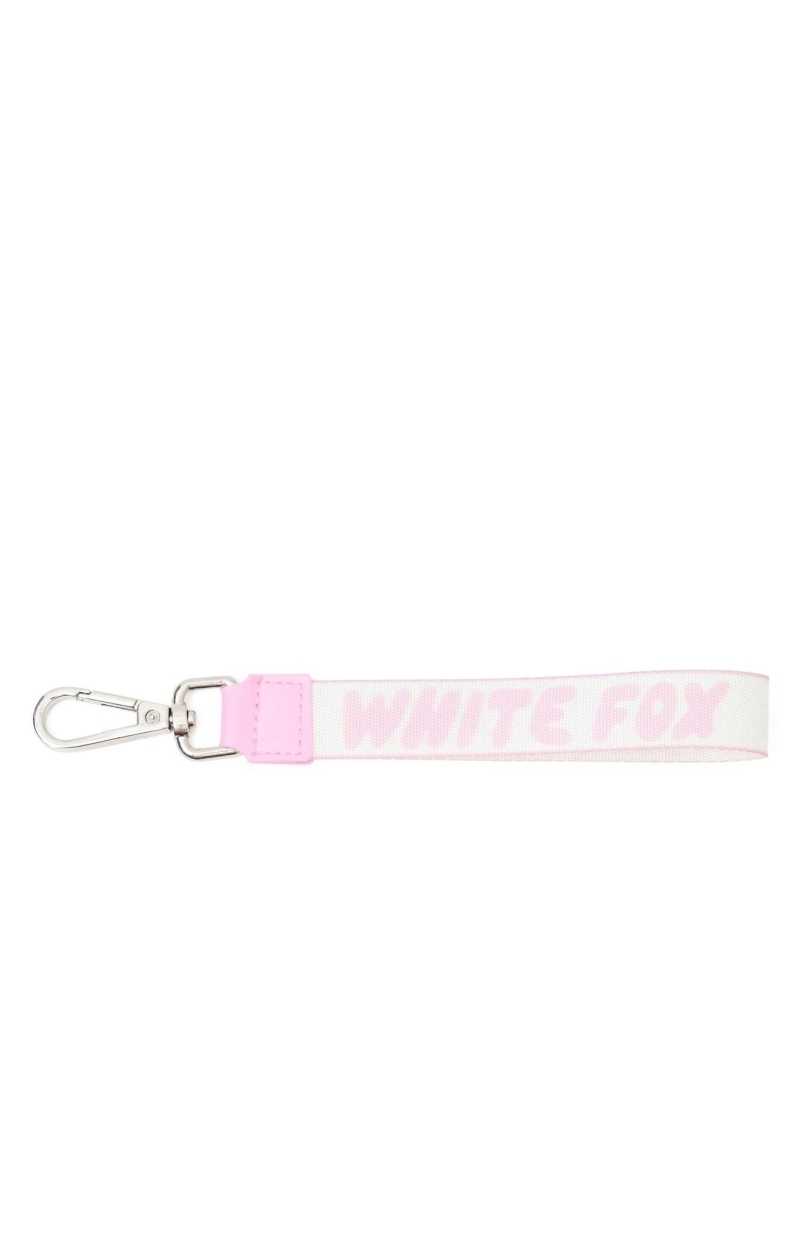 White Fox Next Level Strap Keychain Pink | EULYWP-235