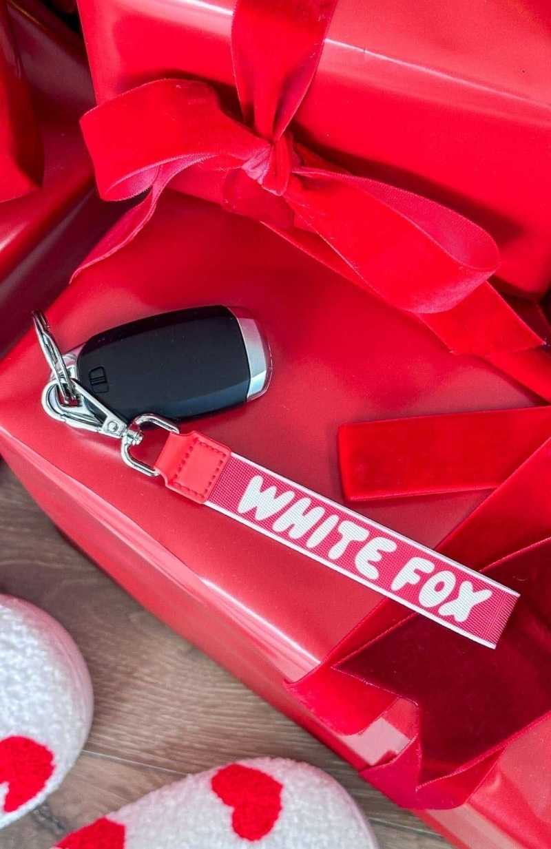 White Fox Next Level Strap Keychain Red/White | ZATQVP-461