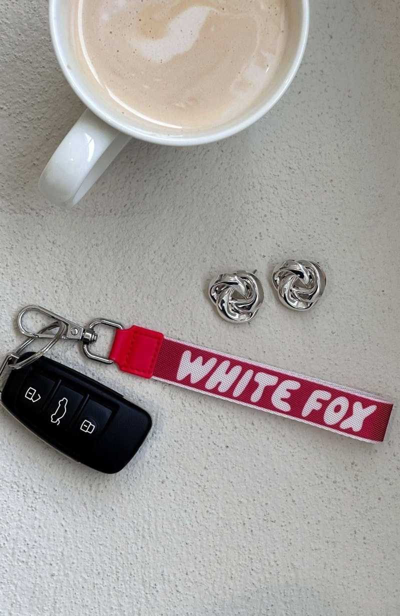 White Fox Next Level Strap Keychain Red/White | ZATQVP-461