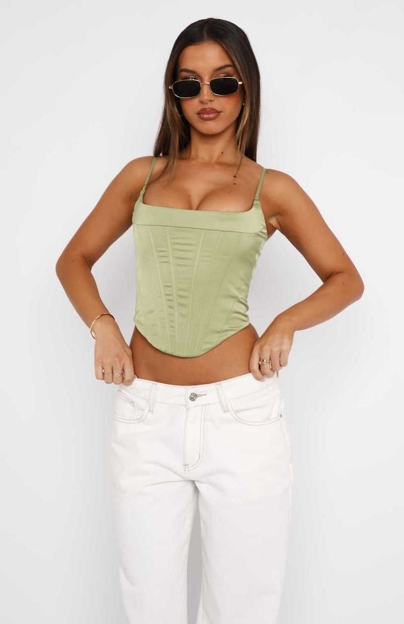 White Fox No Apologies Bustier Olive | WMTVIF-431