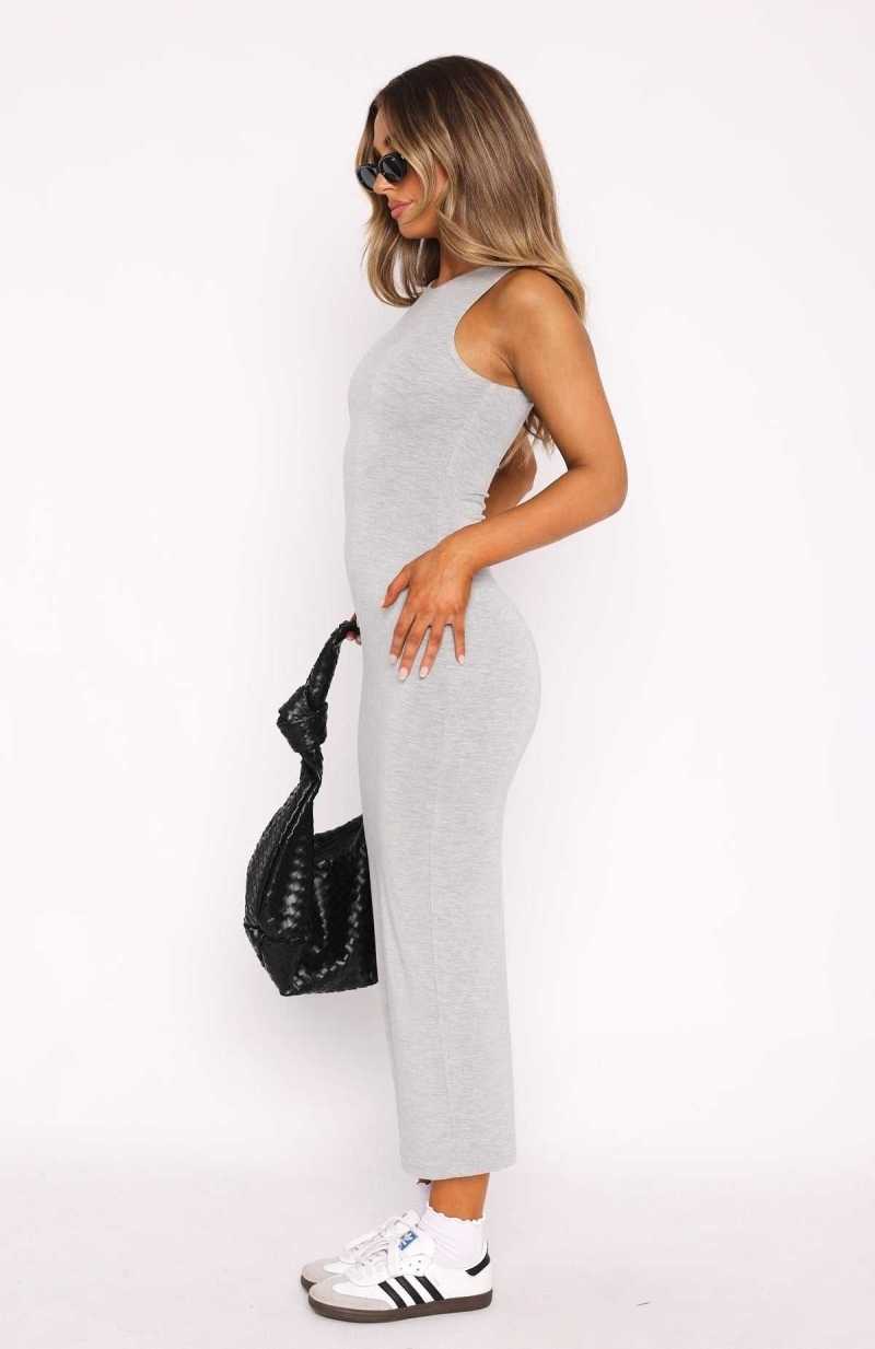 White Fox No Sweat Midi Dress Grey Marle | VDUNZT-835