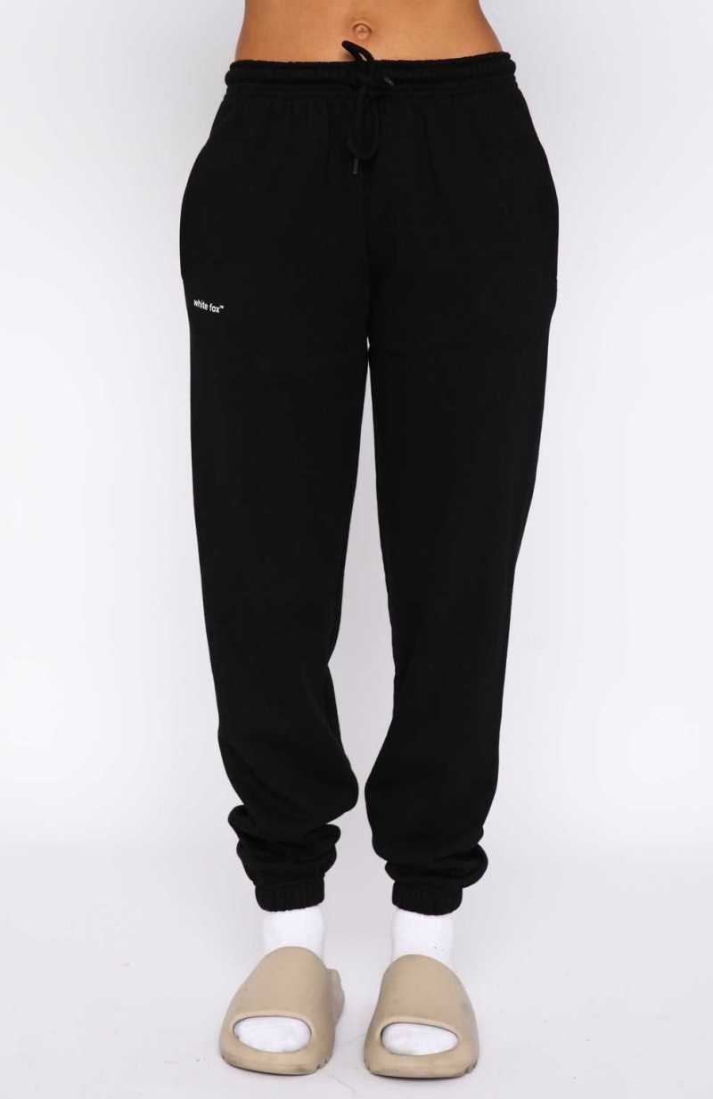 White Fox Not An Issue Sweatpants Black | HUGXIR-186