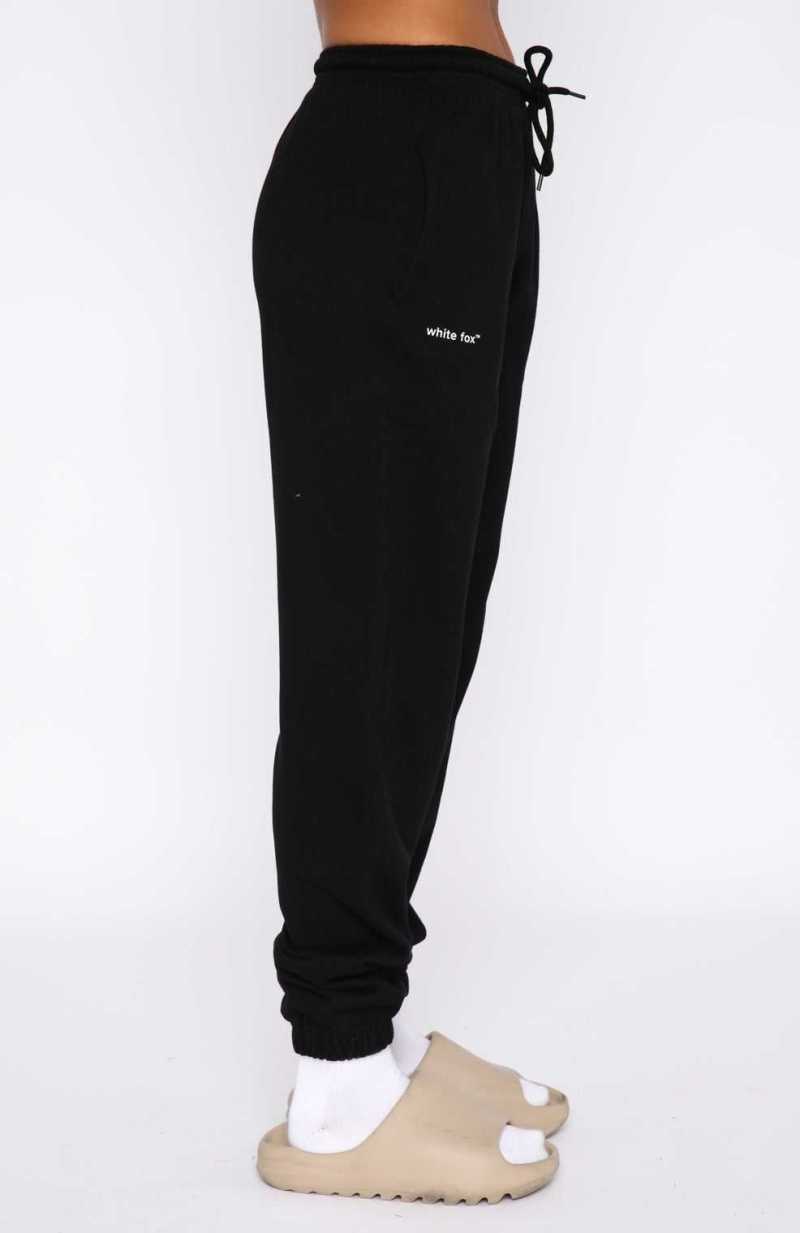 White Fox Not An Issue Sweatpants Black | HUGXIR-186