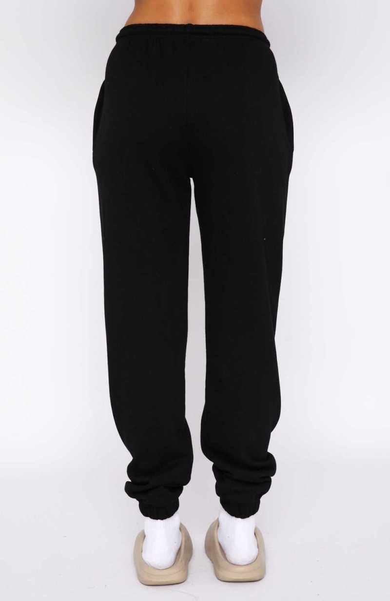 White Fox Not An Issue Sweatpants Black | HUGXIR-186