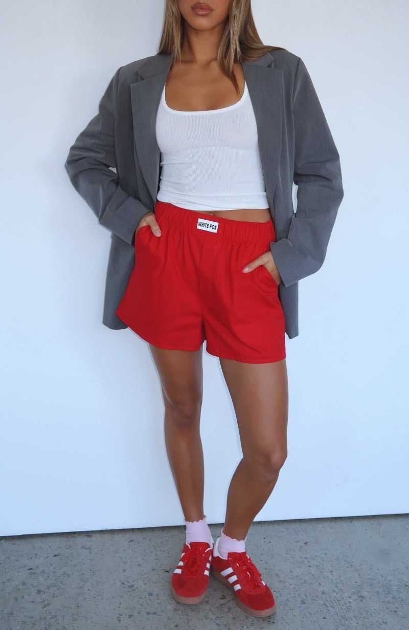 White Fox Nothing But Love Shorts Red | FGXBUV-154