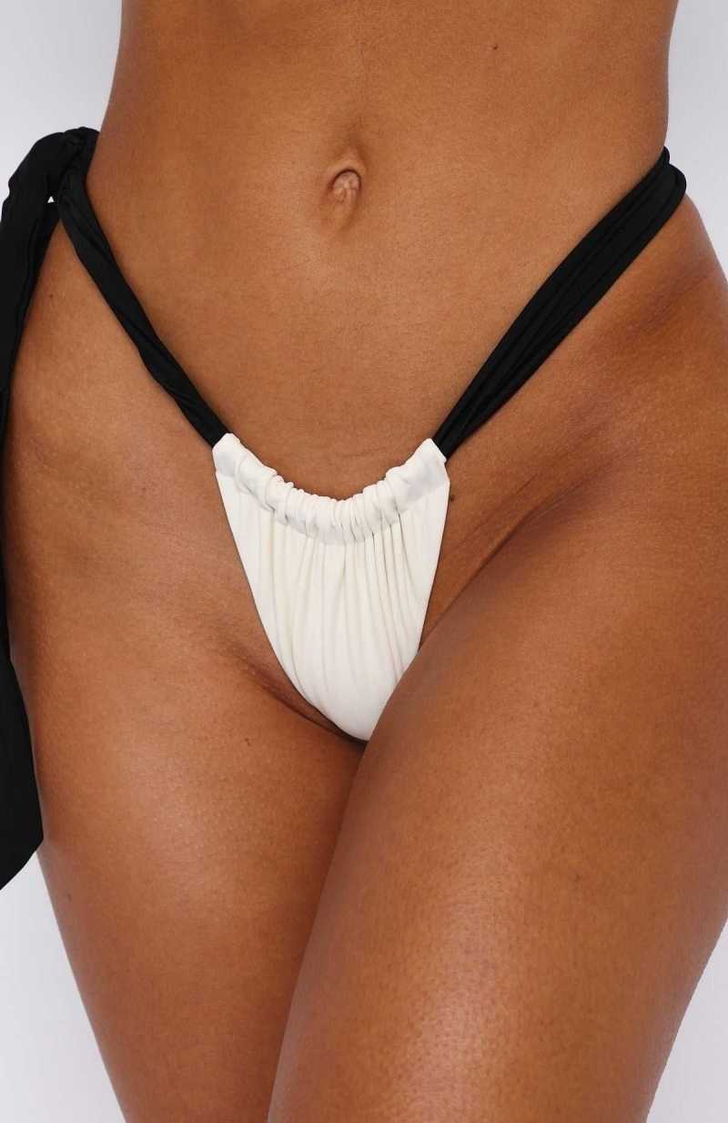 White Fox Ocean Views Bottoms Cream/Black | PIGUBV-831