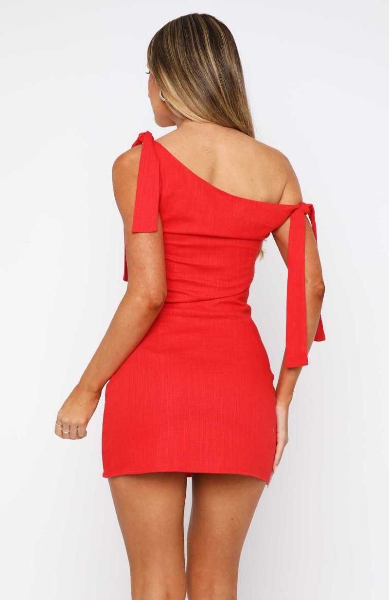 White Fox October Baby Mini Dress Red | TCQVOU-596