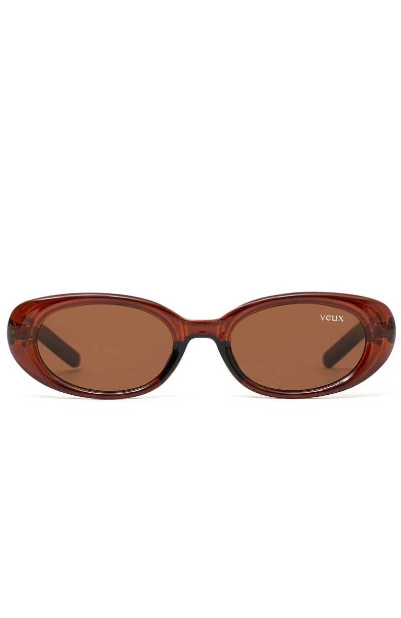 White Fox Olivia Sunglasses Brown | YIEVGP-453