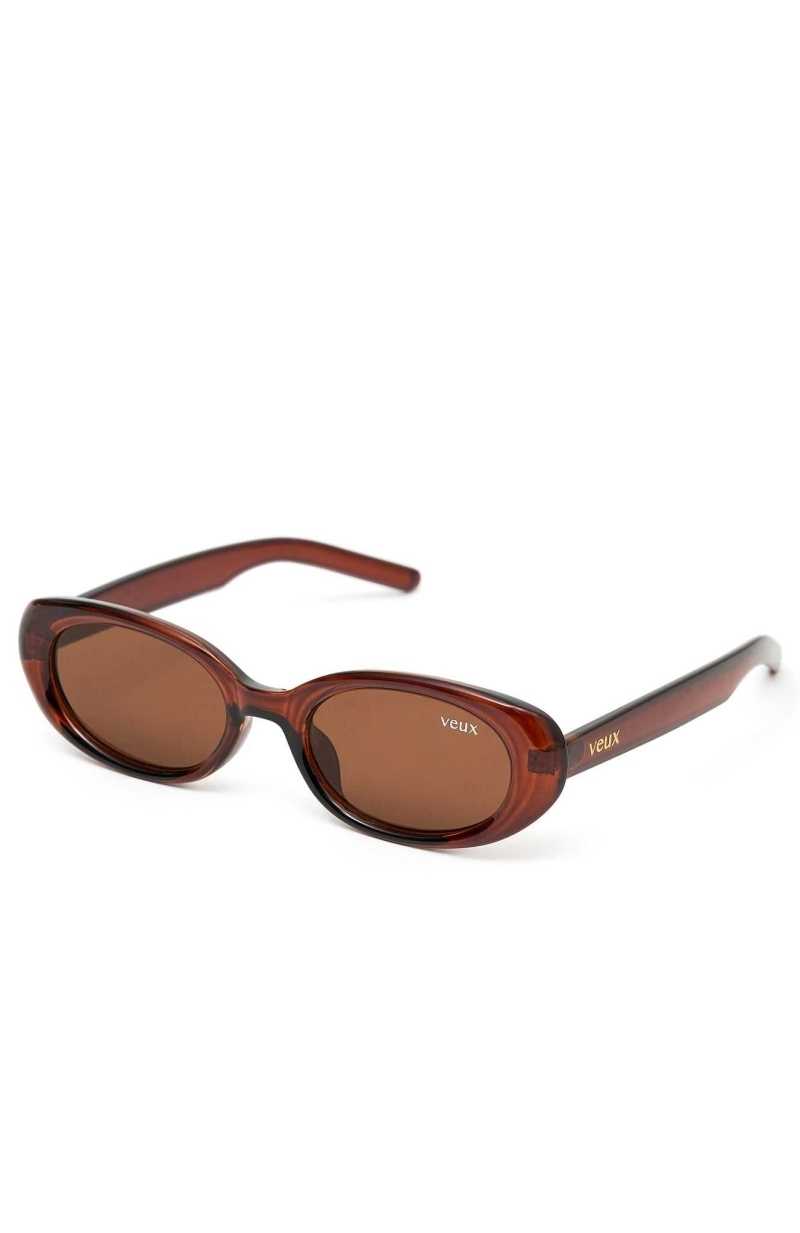 White Fox Olivia Sunglasses Brown | YIEVGP-453