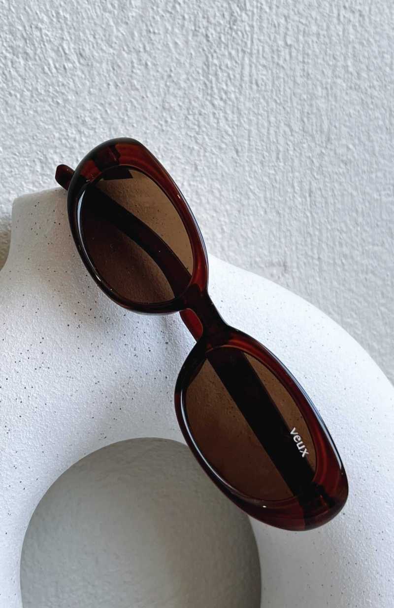 White Fox Olivia Sunglasses Brown | YIEVGP-453