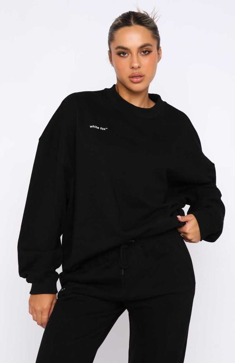 White Fox Own The Moment Sweater Black | SAFORC-326