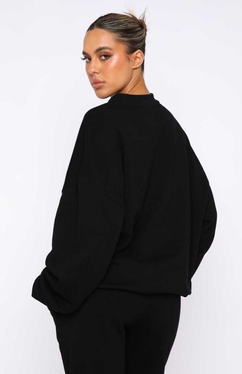 White Fox Own The Moment Sweater Black | SAFORC-326