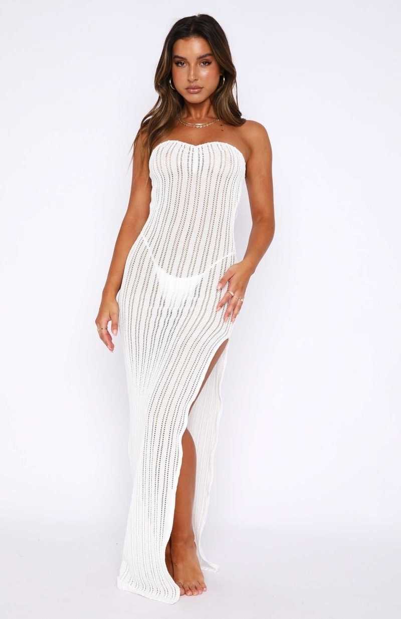 White Fox Paradise Feeling Maxi Dress White | CVRDNM-178