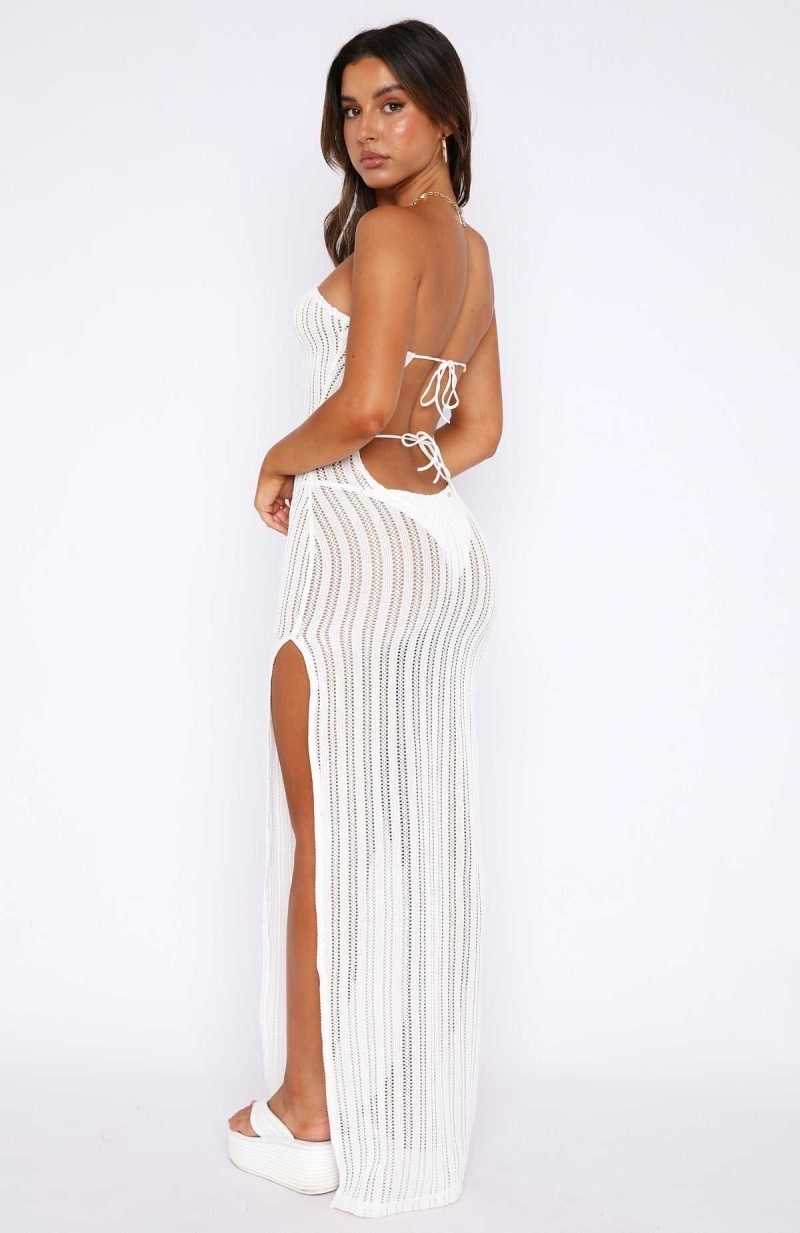 White Fox Paradise Feeling Maxi Dress White | CVRDNM-178