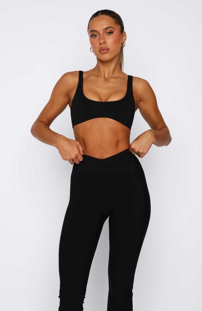 White Fox Penelope Sports Bra Black | ZFVANR-731