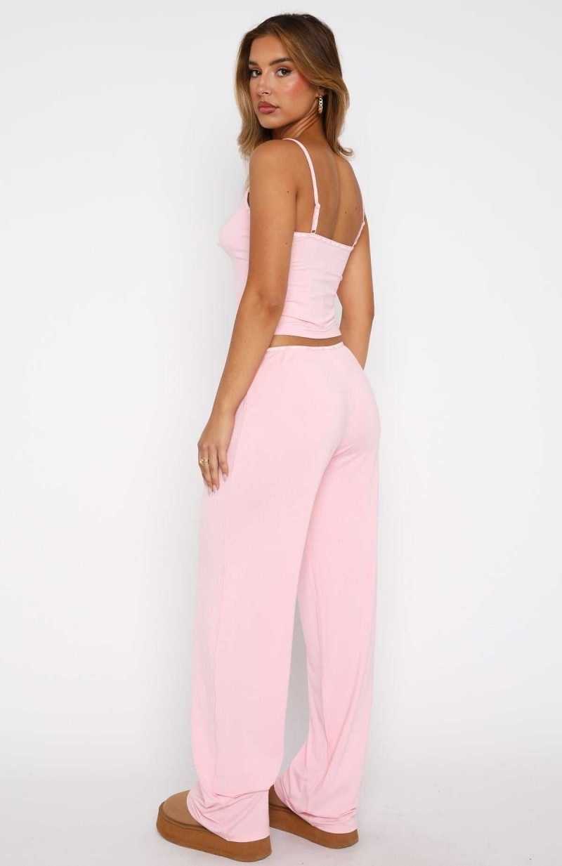 White Fox Perfect Sleep Pyjama Pants Baby Pink | TOWAVY-706