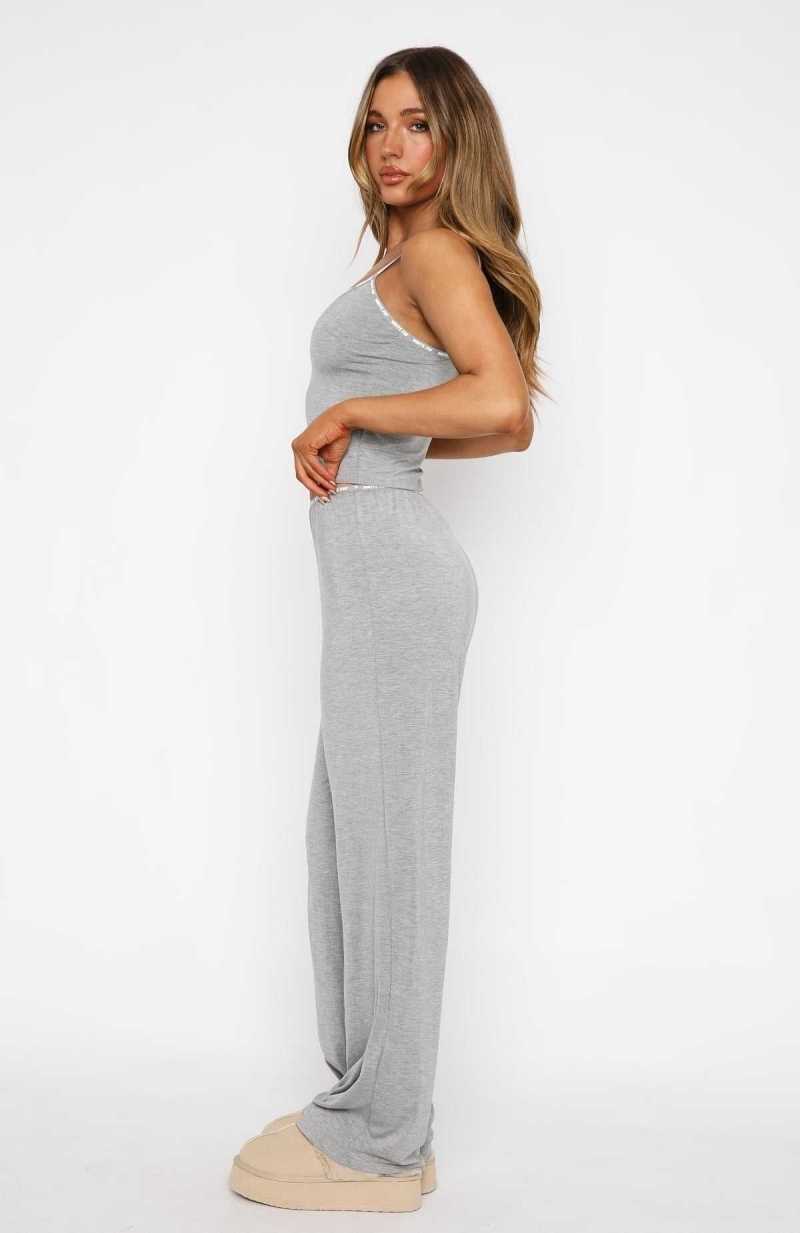 White Fox Perfect Sleep Pyjama Pants Grey | JQGMHY-381