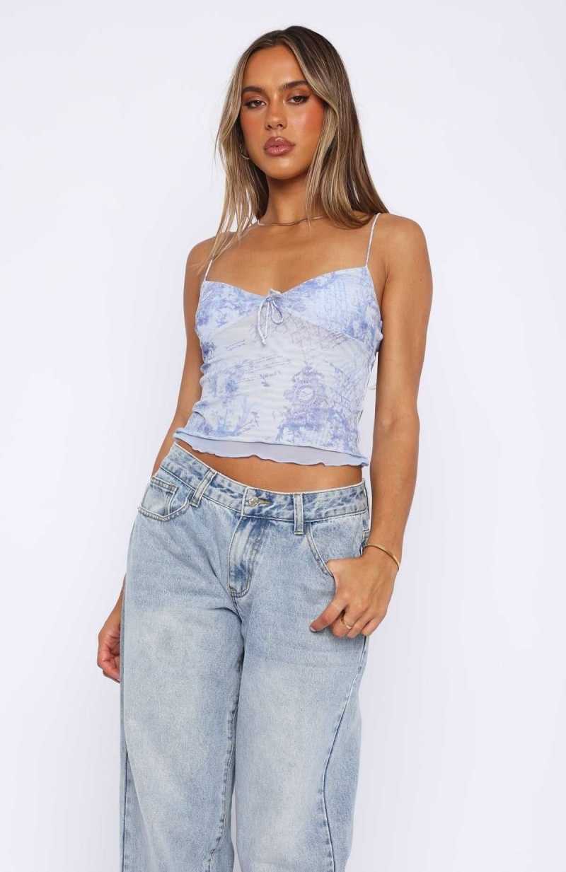 White Fox Perfect Symphony Crop Powder Blue | QUREGK-604