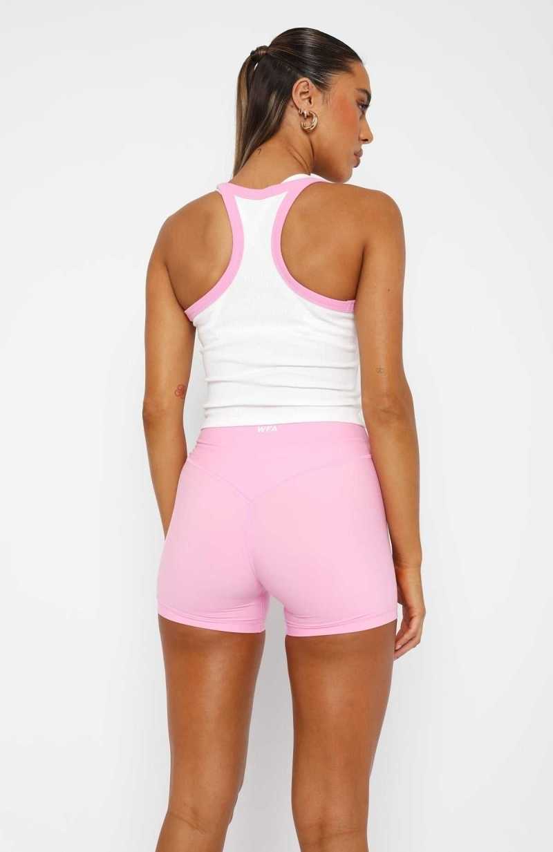 White Fox Performance Sports Tank White/Baby Pink | HTAQKD-561