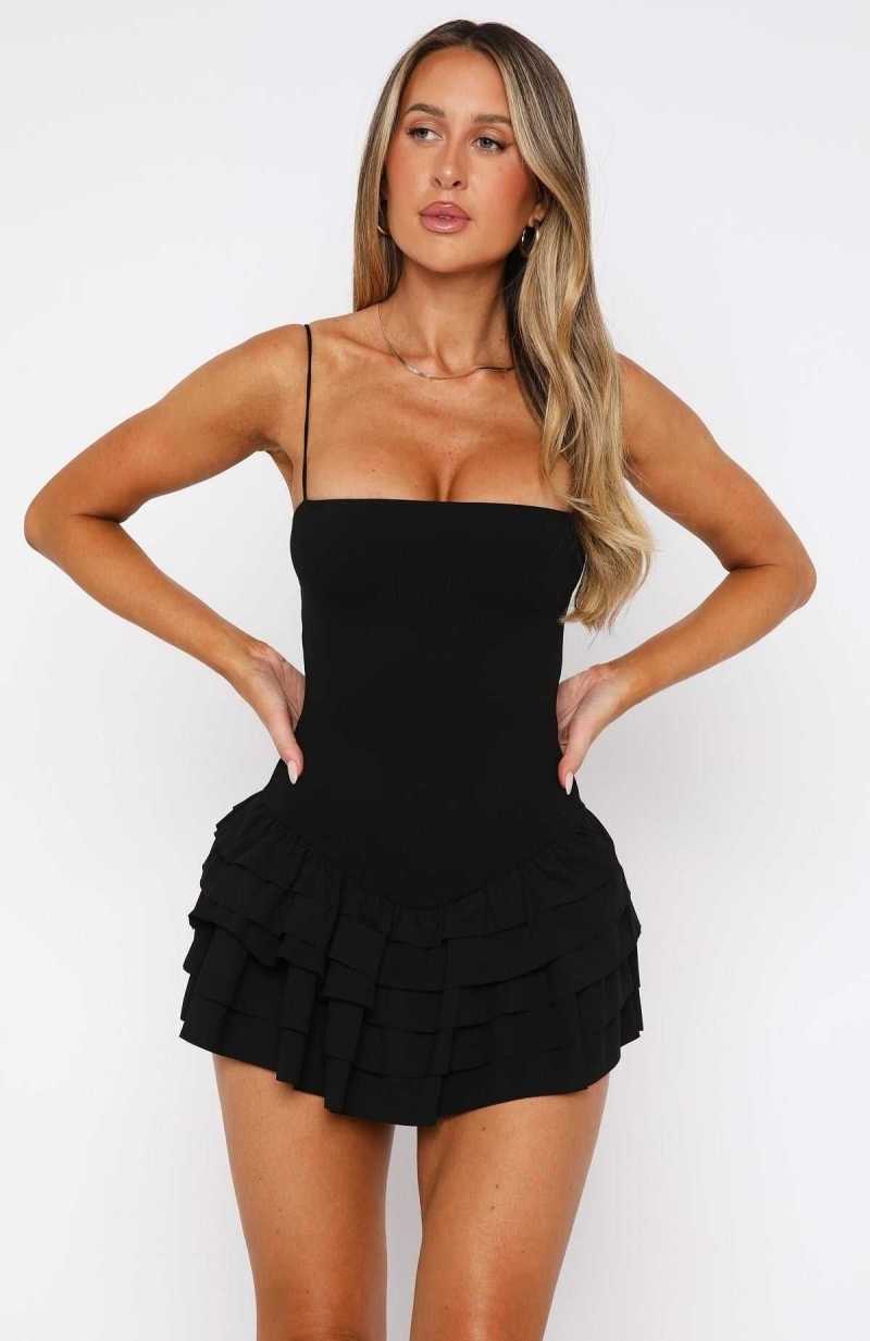 White Fox Photo ID Playsuit Black | ZNVMEH-748