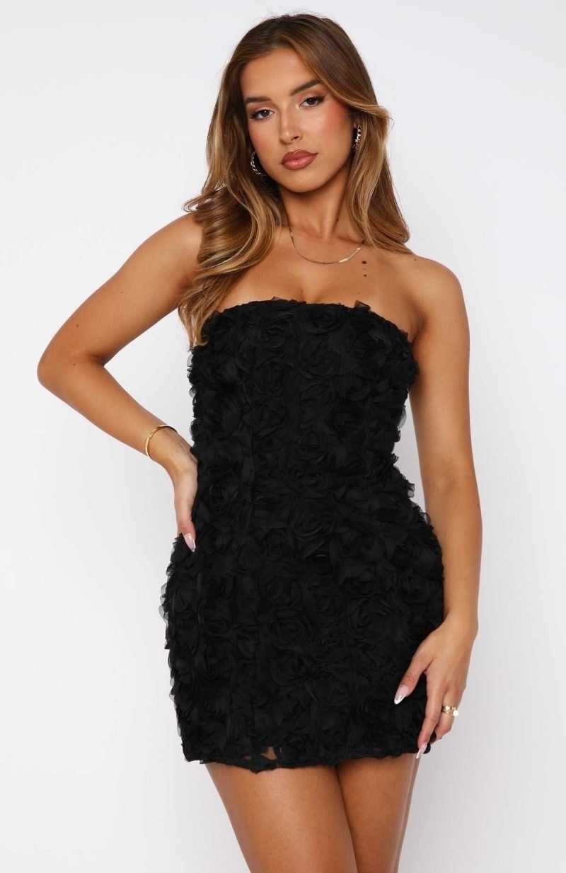 White Fox Pretty Woman Mini Dress Black | QPBNKZ-964