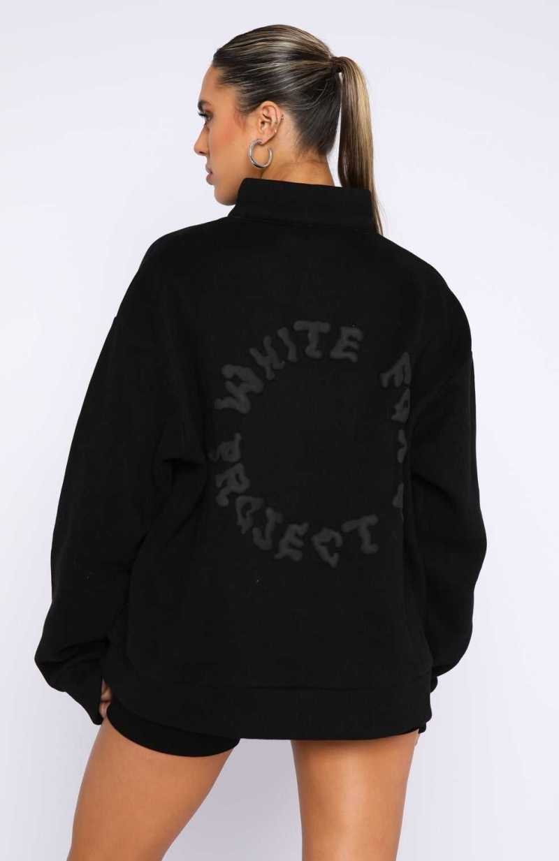 White Fox Project 5 Zip Front Sweater Ink | XMJPOA-274