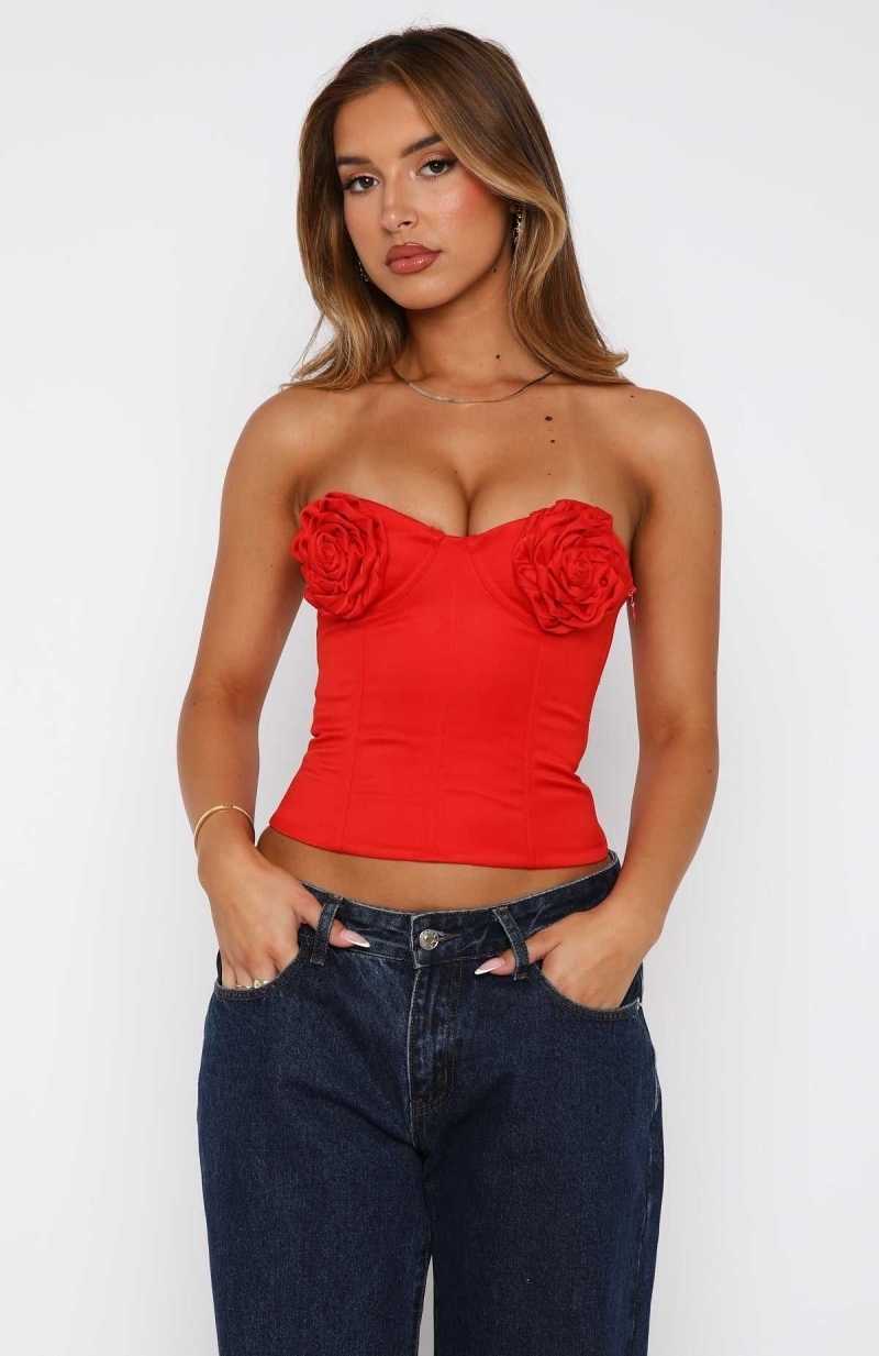 White Fox Rosy Cheeks Bustier Red | BPAFHZ-372