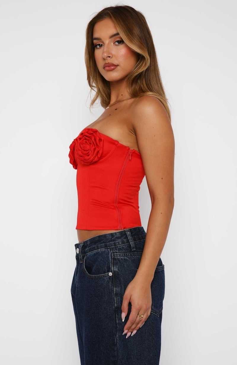 White Fox Rosy Cheeks Bustier Red | BPAFHZ-372