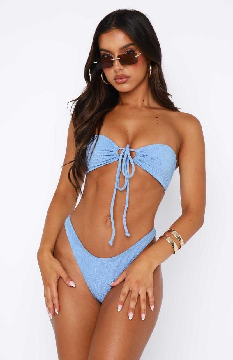 White Fox Sail Away Bandeau Bikini Top Cornflower | VIATSM-164