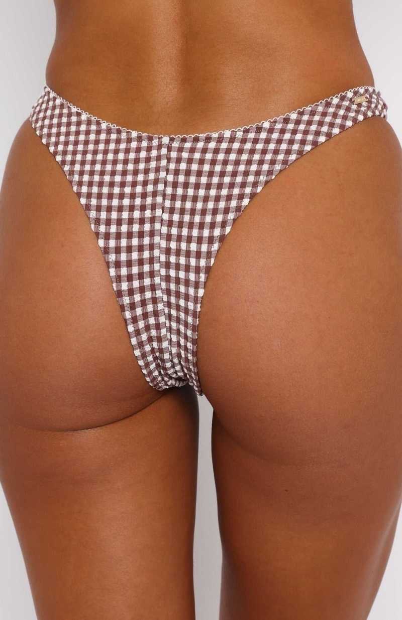 White Fox Seashell Bottoms Choc Gingham | OMTHCG-137