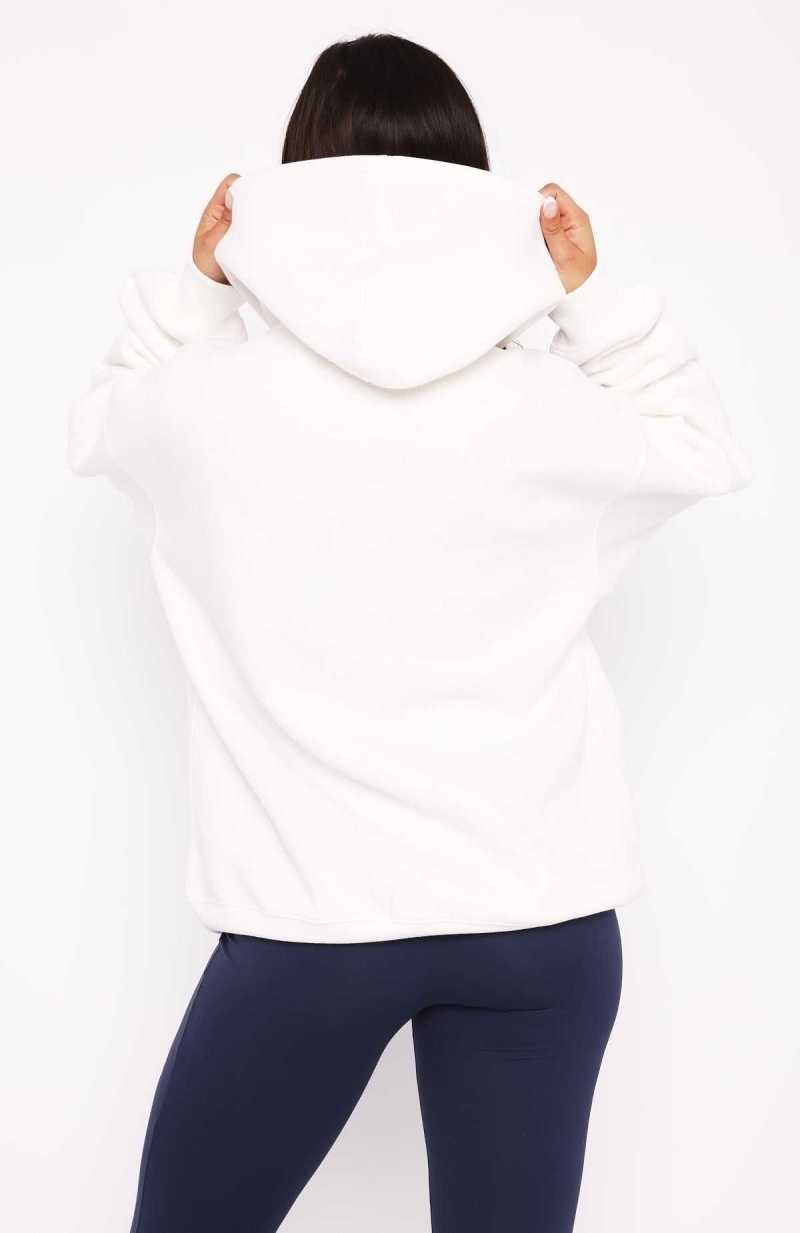 White Fox Season 7 Zip Front Hoodie Snow | VNZFKR-381