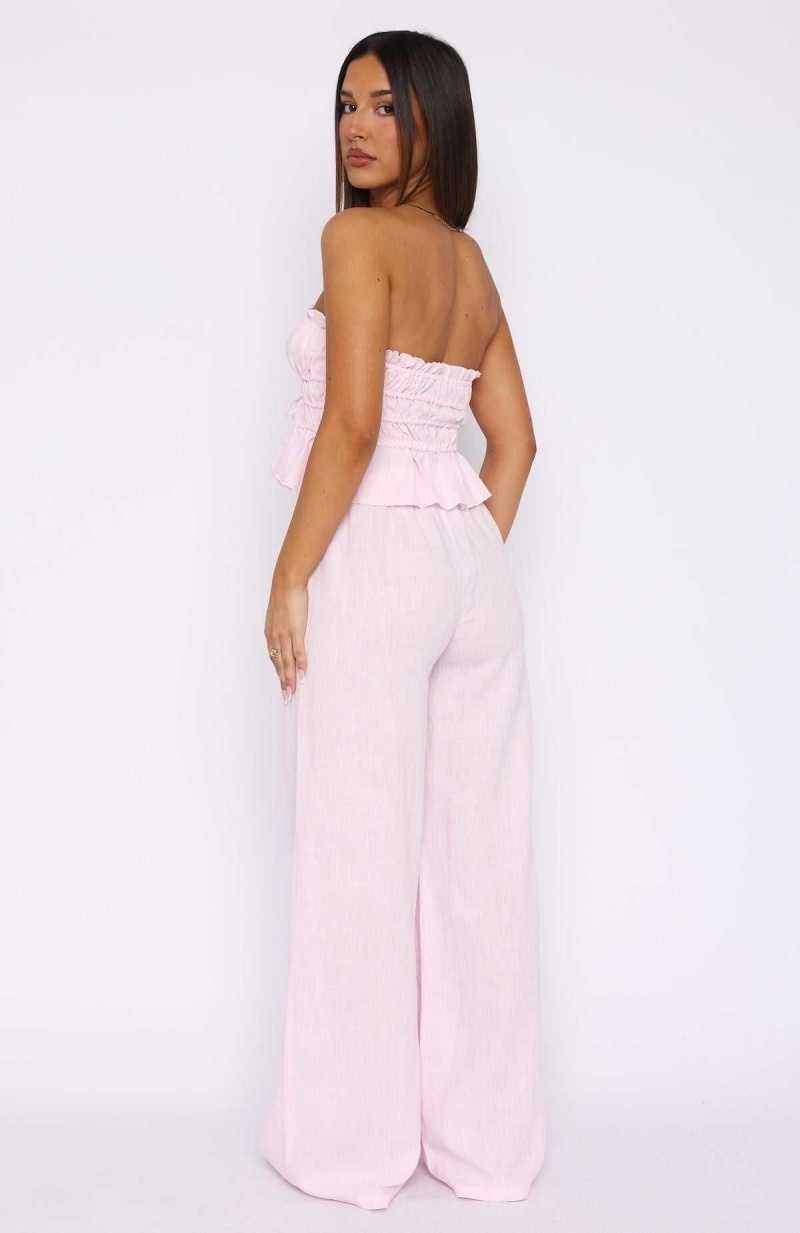 White Fox Secret Society Pants Baby Pink | CRYONM-963