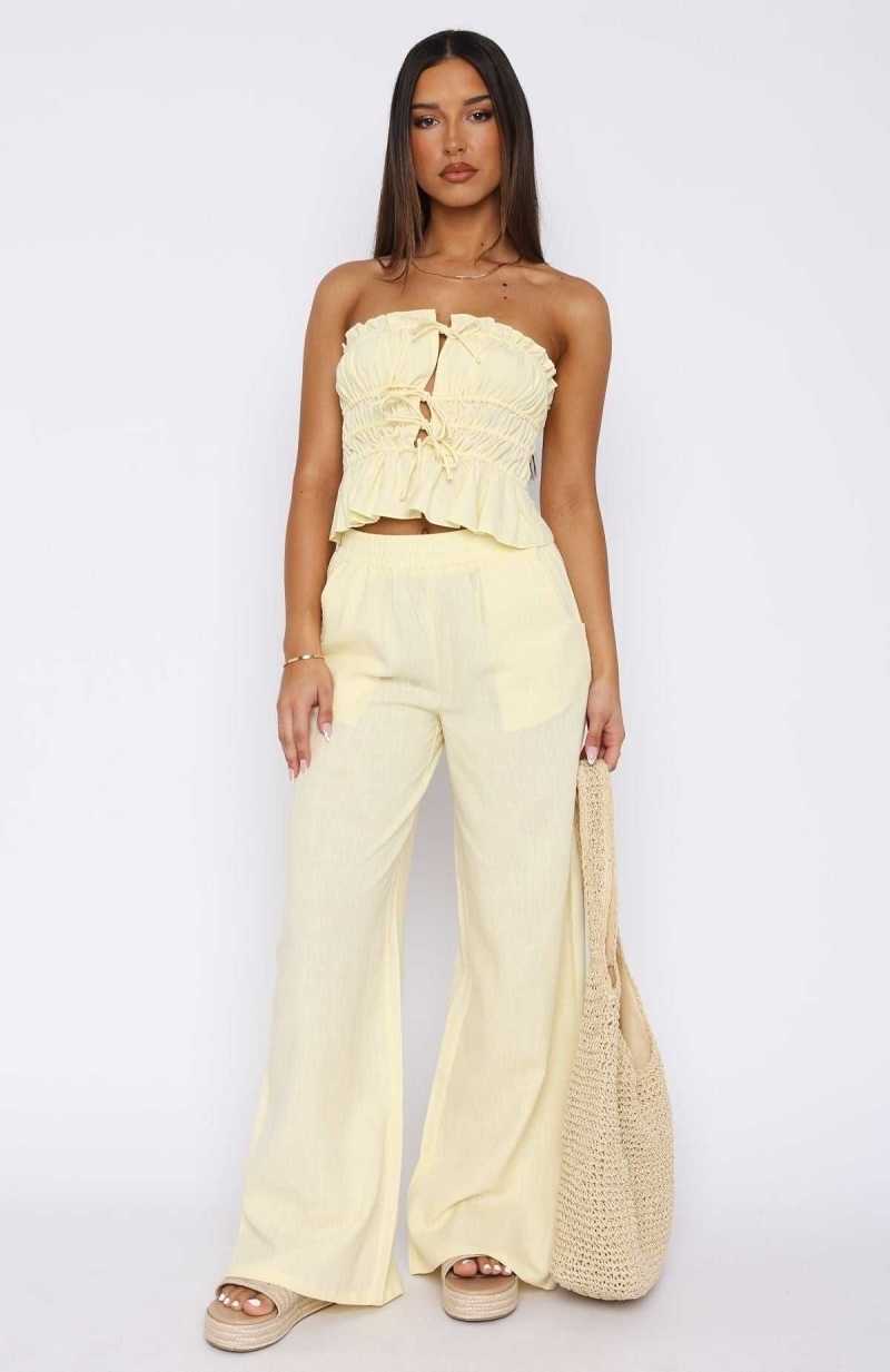 White Fox Secret Society Pants Lemon | HVKGLF-234