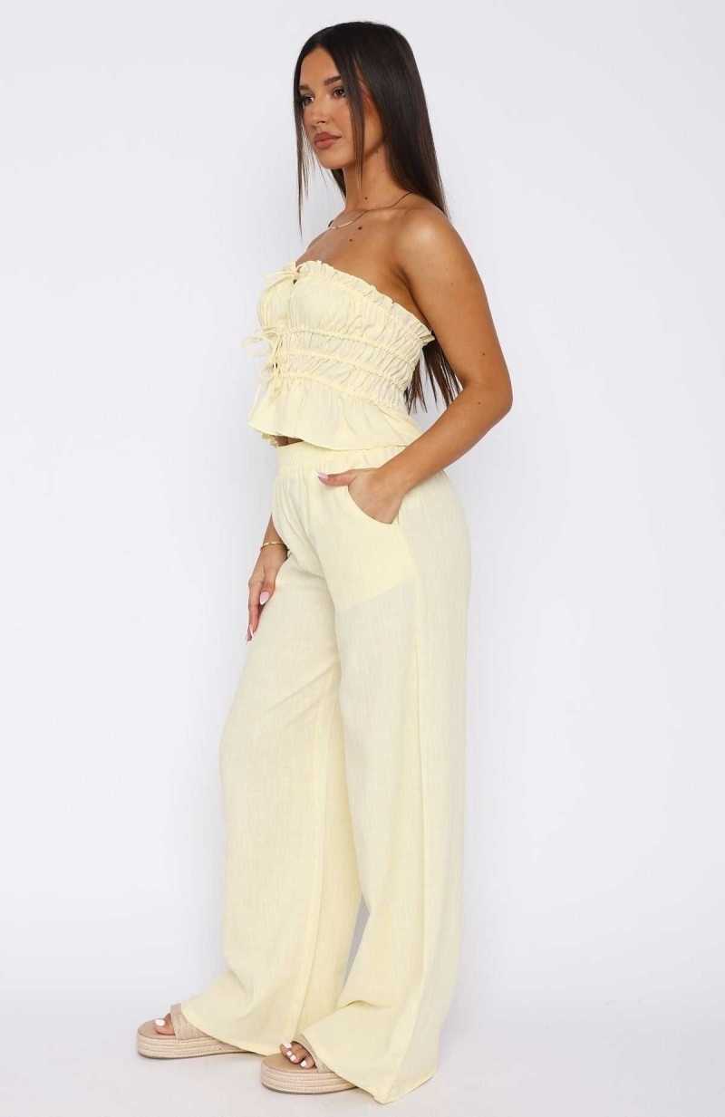 White Fox Secret Society Pants Lemon | HVKGLF-234