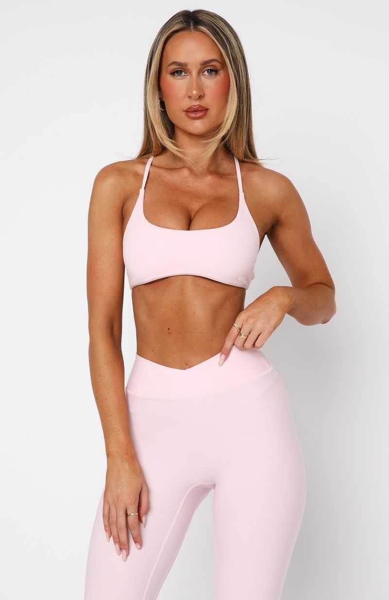 White Fox She's Healthy Sports Crop Ballet Pink | DBQXON-843