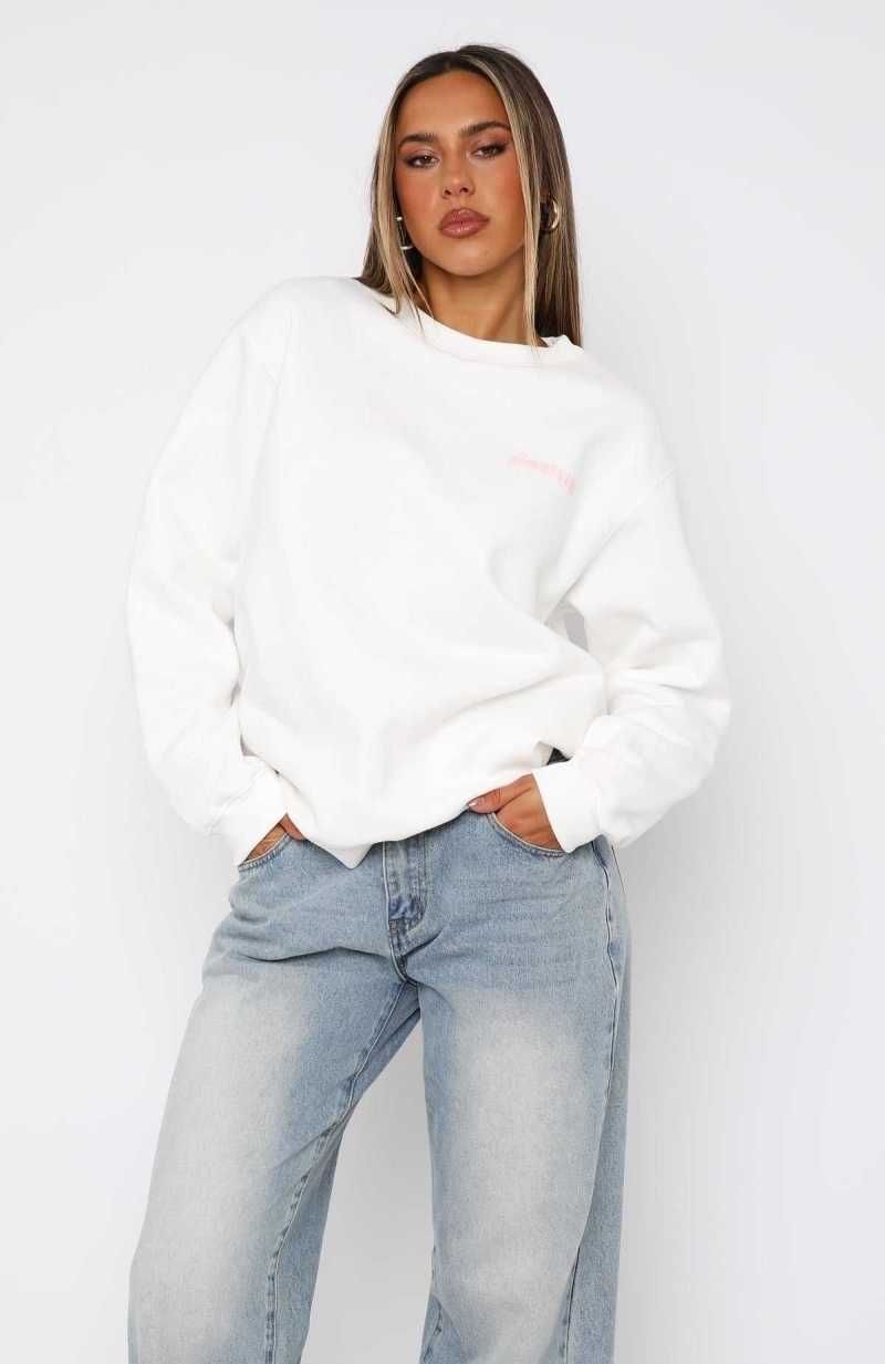 White Fox Shooting Stars Oversized Sweater Off White | FPNIBR-630